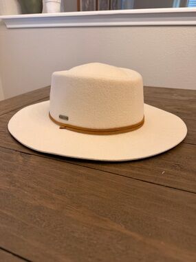 GIGI PIP Cream Fedora with Tan Leather Band